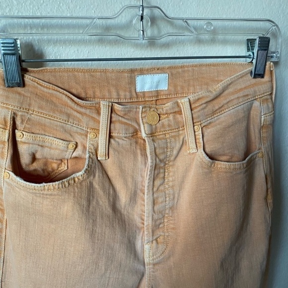 Mother Women’s The Tripper Straight Jeans Peach Size 24 Cropped High Rise - Picture 3 of 11